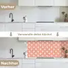 Waaier - Motief - Zalmroze keuken achterwand 2 middel 871 -voor-na_DE