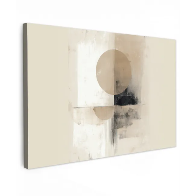 Cirkel - Compositie - Diepte - Beige canvas 2cm klein -z3d