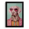 Hond - Overhemd - Bloemen - Bril fotolijst zwart zonder passe partout klein -3d