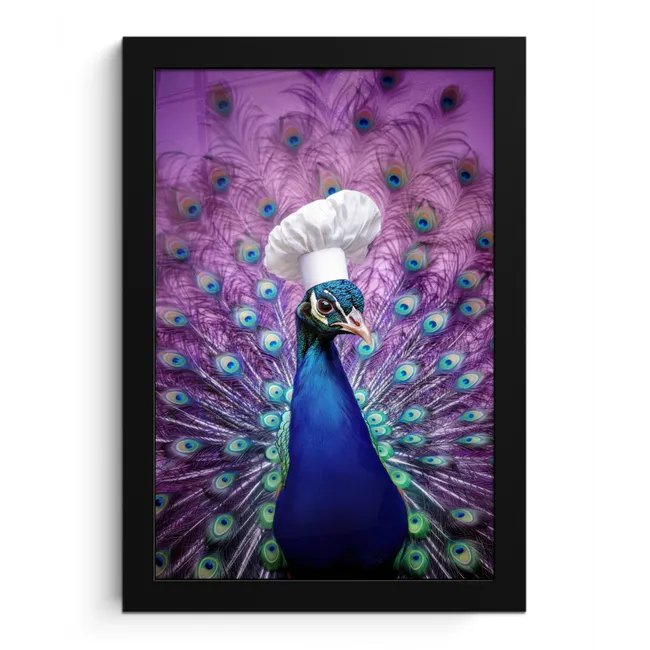 Pauw - Koksmuts - Cool - Paars fotolijst zwart zonder passe partout klein -3d