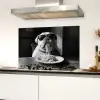 Hond - Bulldog - Pasta - Bril - Stoer - Dieren Spatscherm Aluminium klein -sfeer4