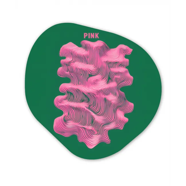 Abstract - Pink - Lijnen - Groen Wandcirkel Organisch Forex 3mm middel -3d
