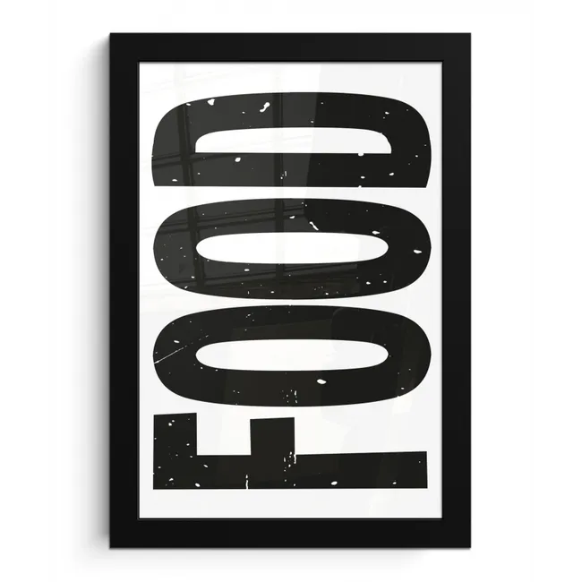 Food - Zwart - Wit - Decoratie fotolijst zwart zonder passe partout klein -3d