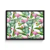 Bladeren - Flamingo - Bloemen - Jungle fotolijst zwart zonder passe partout middel -3d
