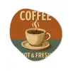 Koffie - Kop - Vintage - Quote Wandcirkel Organisch Forex 3mm middel -3d