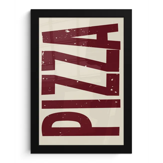 Pizza - Vintage - Decoratie - Japandi fotolijst zwart zonder passe partout klein -3d