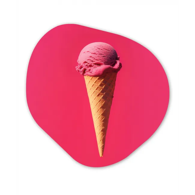 Schepijs - Roze - Hoorntje Wandcirkel Organisch Forex 3mm middel -3d