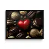 Macarons - Rood - Hart fotolijst zwart zonder passe partout middel -3d