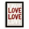 Love - Rood - Tekst fotolijst zwart zonder passe partout klein -3d