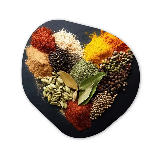 Specerijen - Mix - Hartvorm - Zwart Wandcirkel Organisch Forex 3mm klein -3d