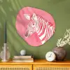 Zebra - Pink - Verf Wandcirkel Organisch Forex 3mm middel -sfeer2