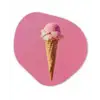 Hoorntje - Schepijs - Roze Wandcirkel Organisch Forex 3mm klein -3d