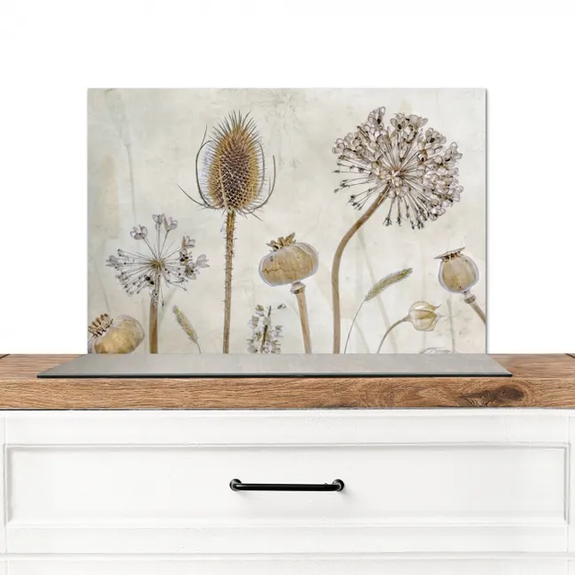 Verstilde Botanische Elegantie Spatscherm Aluminium klein -3d_zonderpan