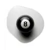 Biljartbal - Getal - Acht - Wit Wandcirkel Organisch Forex 3mm middel -3d
