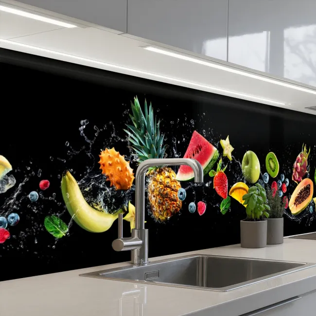 Küchenrückwand - Splash - Obst - Schwarz
