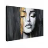 Gezicht - Vrouw - Penseelstreken - Abstract canvas 2cm klein -z3d