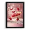 Aardbei - Taart- Eten - Roze fotolijst zwart zonder passe partout klein -3d