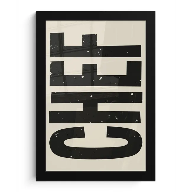 Vintage - Chef - Japandi - Zwart fotolijst zwart zonder passe partout klein -3d