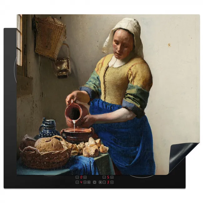 Het melkmeisje - Kunst - Oude meesters - Vermeer Inductie beschermer vinyl 3mm middel -3d