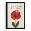 Klaproos - Bloem - Rood - Valentijn fotolijst zwart zonder passe partout klein -3d