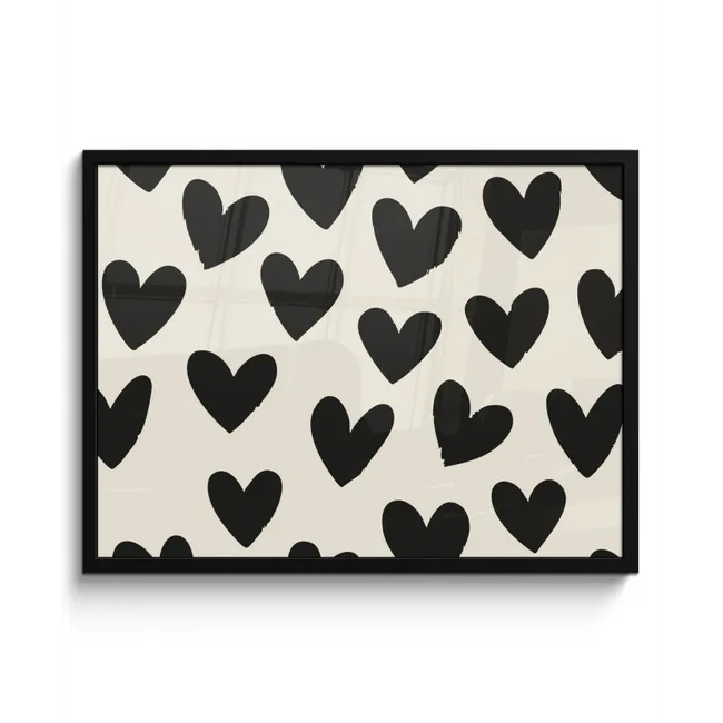Hartjes - Zwart - Beige fotolijst zwart zonder passe partout middel -3d