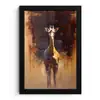 Giraf - Bruin - Abstract - Geschilderd fotolijst zwart zonder passe partout klein -3d