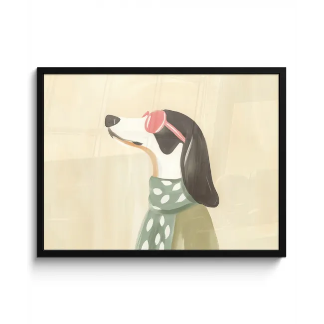 Hond - Zonnebril - Sjaal fotolijst zwart zonder passe partout middel -3d