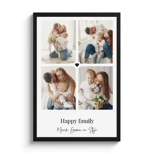 Poster mit Rahmen – Collage mit Herz