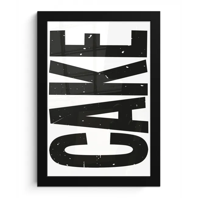 Zwart - Cake - Eten - Decoratie fotolijst zwart zonder passe partout klein -3d