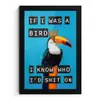 Vogel - Toekan - Blauw - Quotes fotolijst zwart zonder passe partout klein -3d