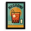 Cocktail - Negroni - Art - Sinaasappel fotolijst zwart zonder passe partout klein -3d