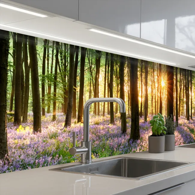 Küchenrückwand - Wald - Blumen - Lavendel - Sonne - Lila - Natur