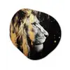 Portret - Leeuw - Abstract - Goud Wandcirkel Organisch Forex 3mm klein -3d