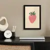 Aardbei - Minimalistisch - Rood - Fruit fotolijst zwart zonder passe partout klein -sfeer1