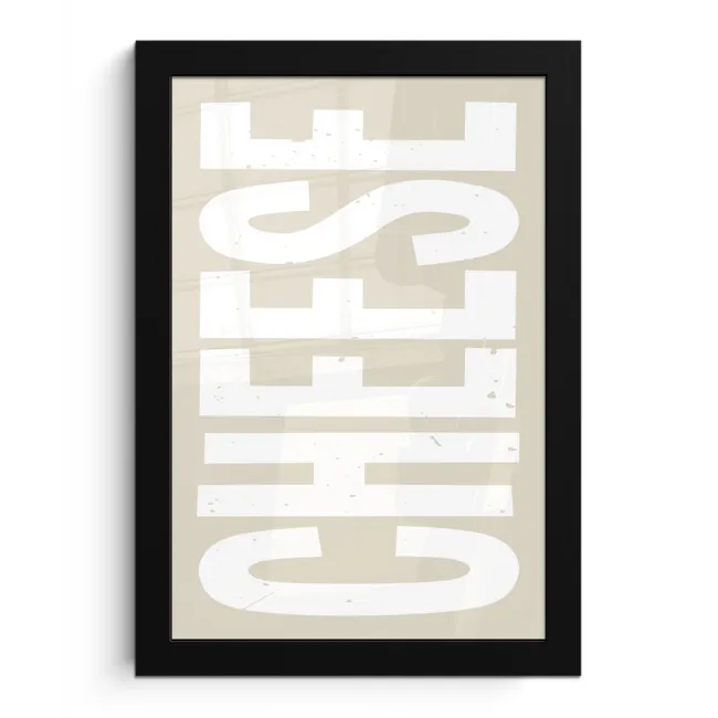 Food - Japandi - Cheese - Decoratie fotolijst zwart zonder passe partout klein -3d