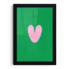 Groen - Hart - Minimalistisch - Valentijn fotolijst zwart zonder passe partout klein -3d