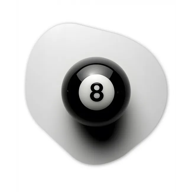 Biljartbal - Getal - Acht - Wit Wandcirkel Organisch Forex 3mm middel -3d