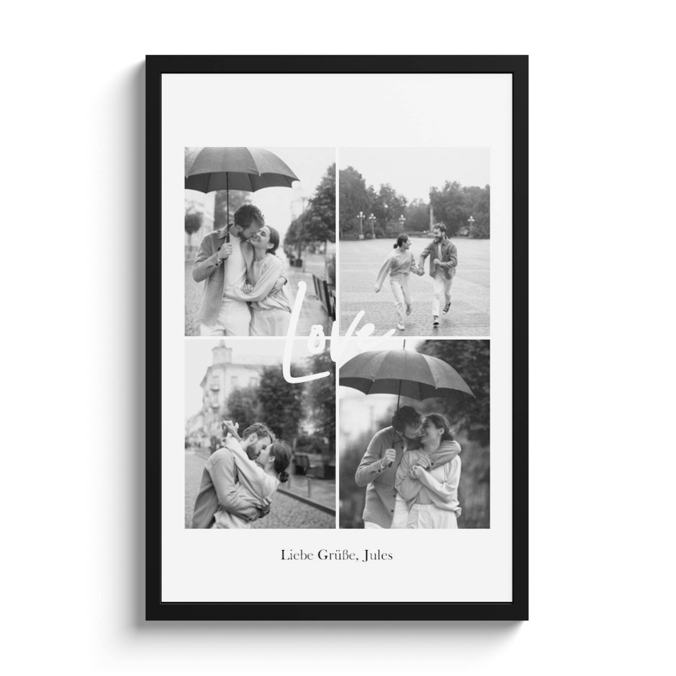 Poster mit Rahmen – Collage von 4 Fotos