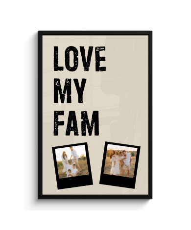 Poster mit Rahmen - Love fam 2 Polaroids