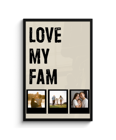Poster mit Rahmen - Love fam 3 Polaroids