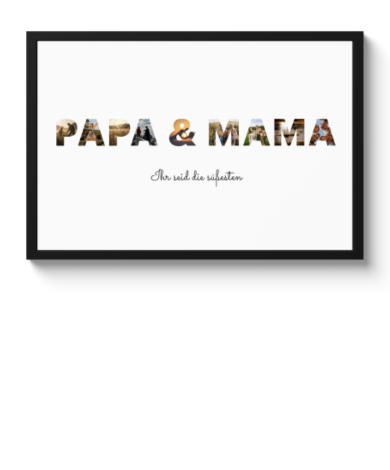 Poster mit Rahmen - Papa & Mama