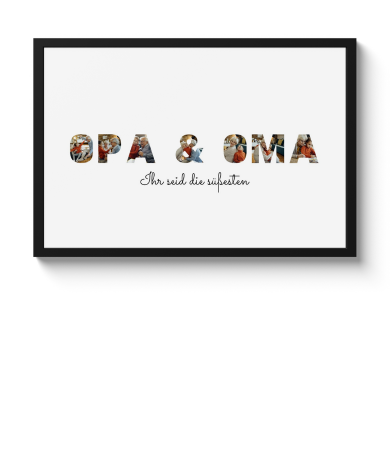 Poster mit Rahmen - Opa & Oma