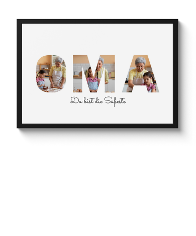 Poster mit Rahmen - Oma