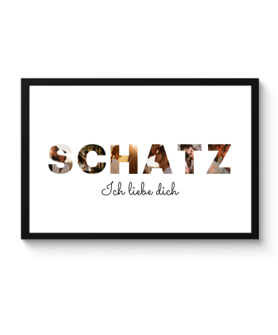 Poster mit Rahmen - Schatz