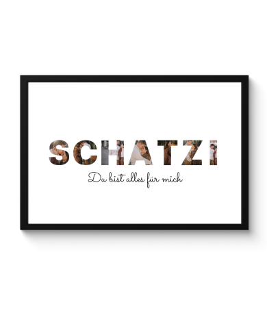 Poster mit Rahmen - Schatzi