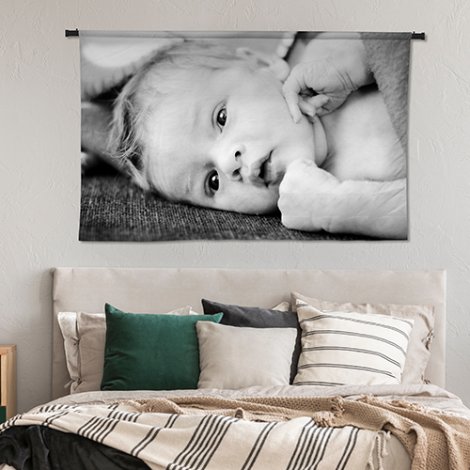 foto op wandkleed slaapkamer