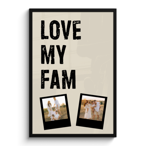Poster mit Rahmen - Love fam 2 Polaroids