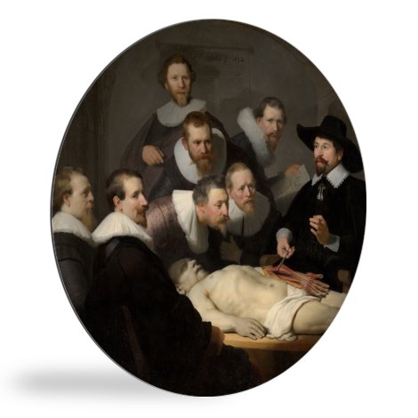Runde Bilder - Die Anatomiestunde von Dr. Nicolaes Tulp - Gemälde von Rembrandt van Rijn