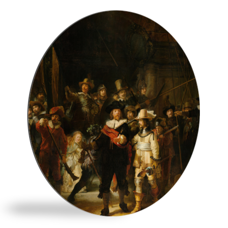 Runde Bilder - Die Nachtwache - Gemälde von Rembrandt van Rijn