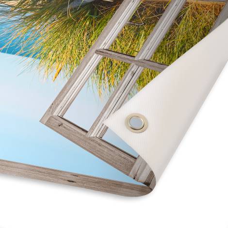 Outdoor Poster Fensterblick mit eigenem Foto, image size:470x470
